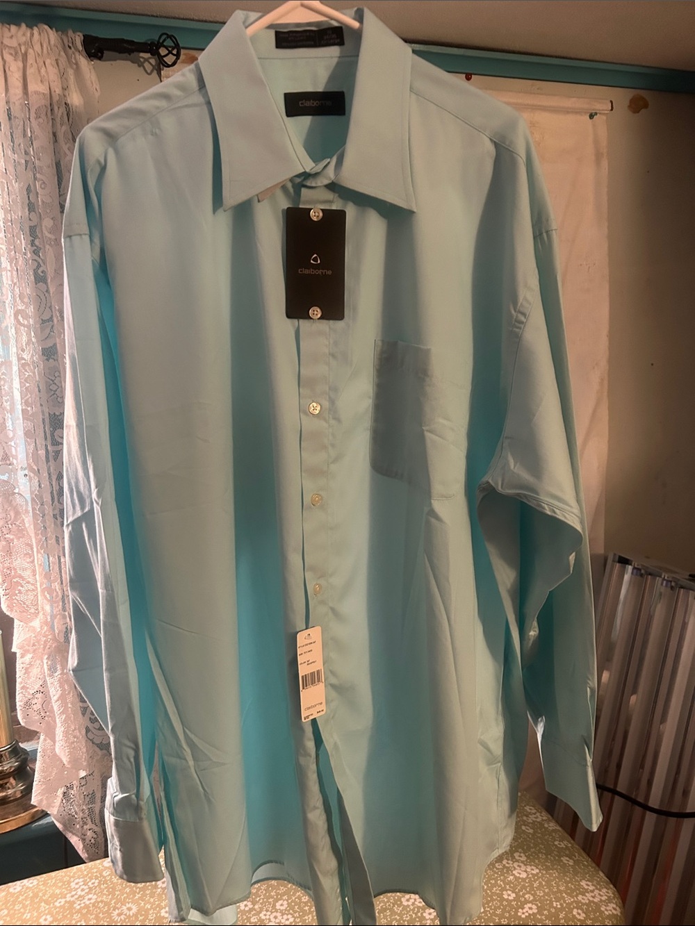 Claiborne Men's Aqua Button-Up Dress Shirt